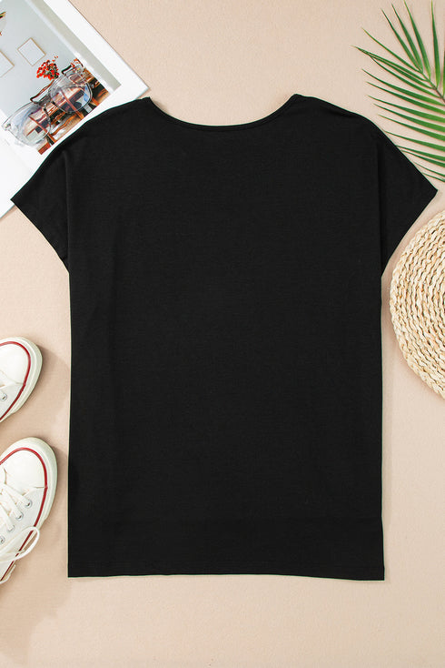 Crochet Lace Detail Oversized Tee